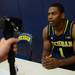 Michigan freshman Glenn Robinson III answers a question from a reporter during media day at the Player Development Center on Wednesday. Melanie Maxwell I AnnArbor.com